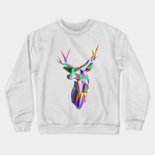 Coloured Faceted Stag Trophy Head Crewneck Sweatshirt